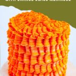 Pinterest image for an Orange Birthday Cake with Orange Swiss Meringue Buttercream.