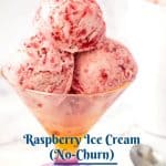 Pinterest image for raspberry ice cream.