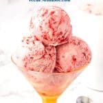 Pinterest image for raspberry no churn ice cream.