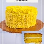 Pinterest image yellow lemon cake.