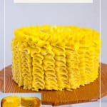Pinterest image for frosted lemon cake.
