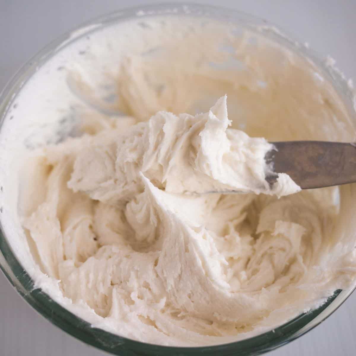 a bowl with freshly prepared frosting
