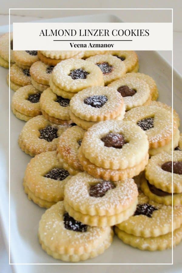 Pinterest image for linzer cookies.