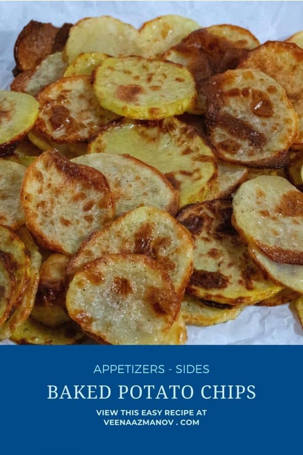 Pinterest image for making potato chips in the oven.