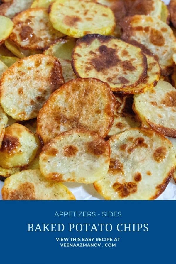 Pinterest image for making potato chips in the oven.