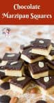 A stack of chocolate marzipan squares.