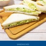 Pinterest image for avocado and egg sandwiches.