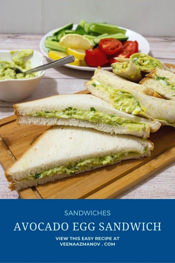Pinterest image for avocado egg sandwich.