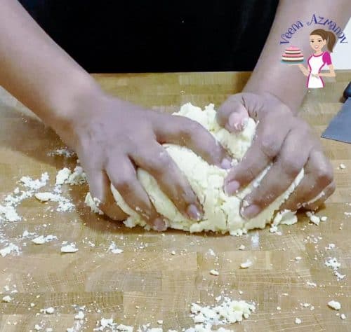 Gather all the dough into a ball for pie crust