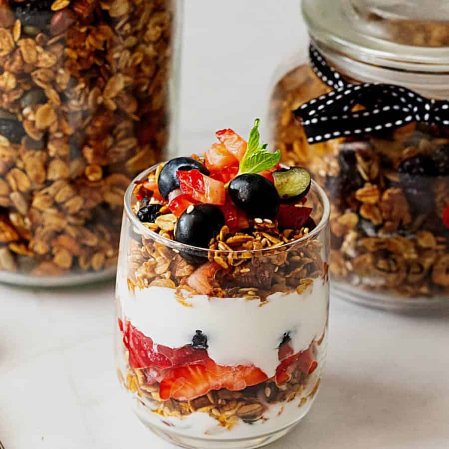 Homemade Yogurt Parfait Granola Parfait Veena Azmanov
