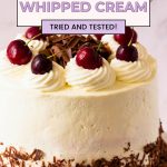 Pinterest image for homemade whipped cream aka Chantilly Cream Recipe.