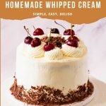 Pinterest image for homemade whipped cream aka Chantilly Cream Recipe.