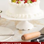 Pinterest image for homemade whipped cream aka Chantilly Cream Recipe.