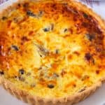 Pinterest image for mushroom quiche.