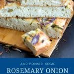 Pinterest image for focaccia with rosemary.