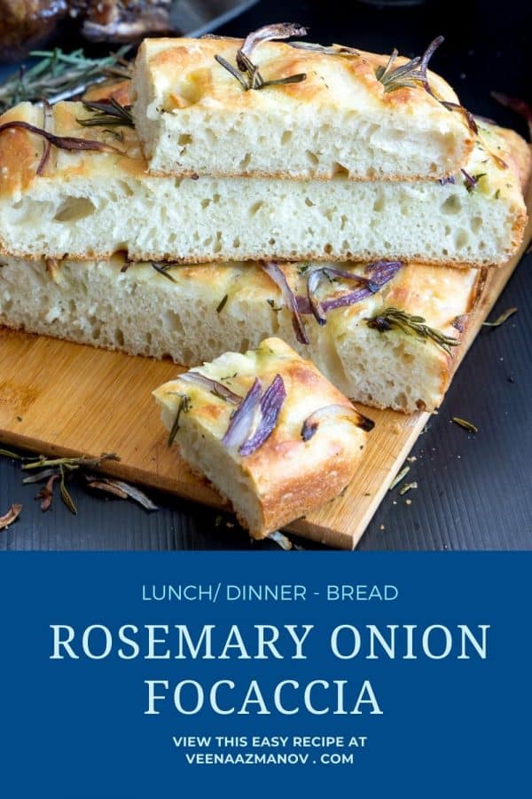 Pinterest image for focaccia with rosemary.