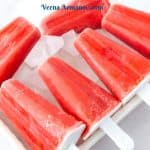 Pinterest image for strawberry popsicles.