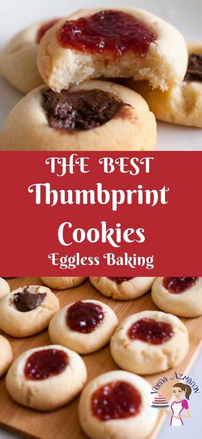Eggless Homemade Cookies with Thumbprint filled with jam
