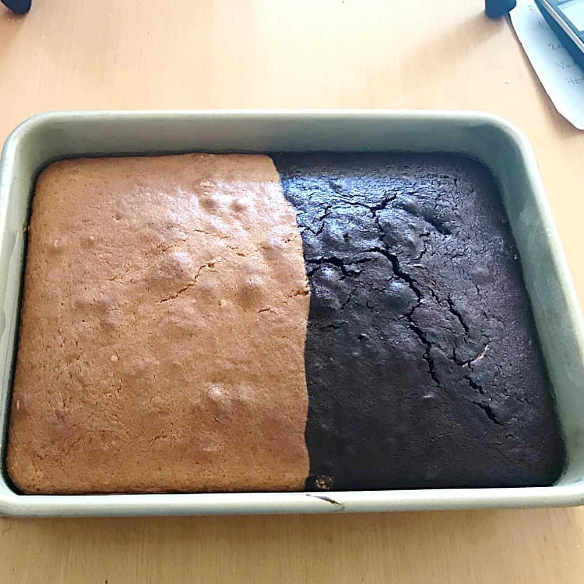 Cake in a sheet pan.
