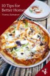 A pizza on a plate.