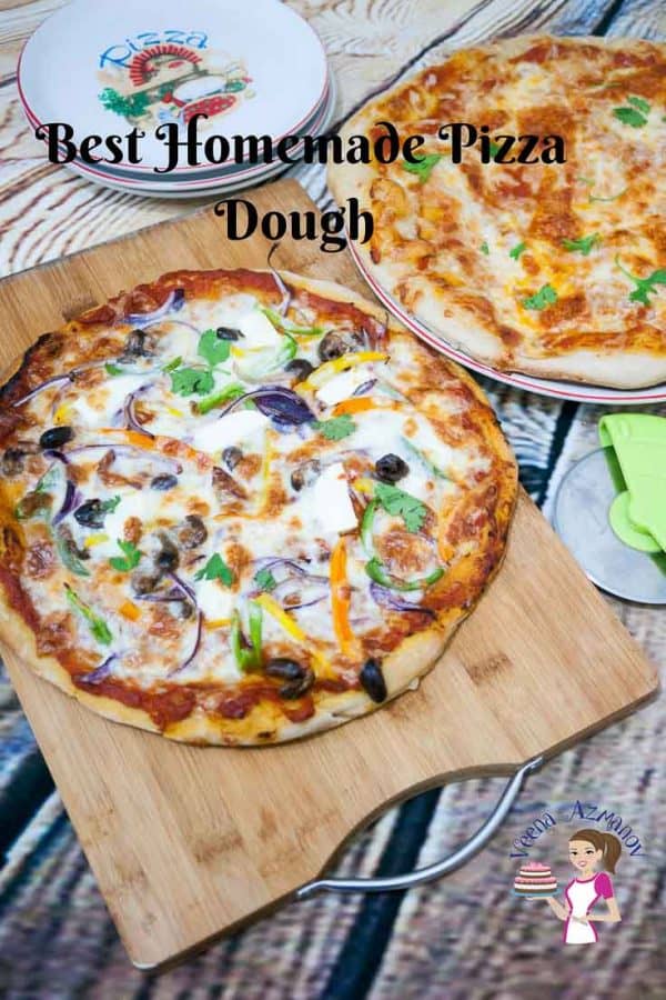 An image optimized for social sharing for this homemade pizza recipe with step by step tutorial and progress pictures so you can make the best homemade pizza every single time.