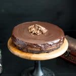 Cheesecake on a wooden stand