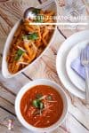 Fresh tomato pasta sauce in a bowl.