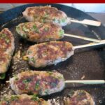 Pinterest image for Ground Turkey Kebab Skewers.