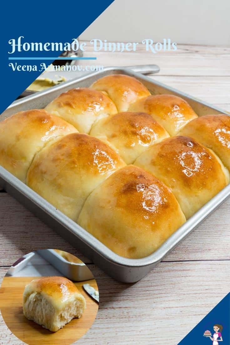 Homemade Buttery Soft Dinner Rolls Recipe (eggless) - Veena Azmanov Kitchen