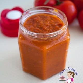 Tomato sauce in a jar.