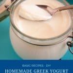 Pinterest image for homemade yogurt.