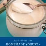 Pinterest image for homemade yogurt.