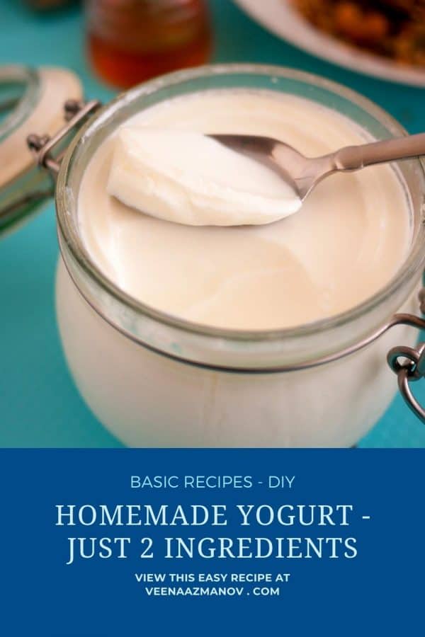 Pinterest image for homemade yogurt.