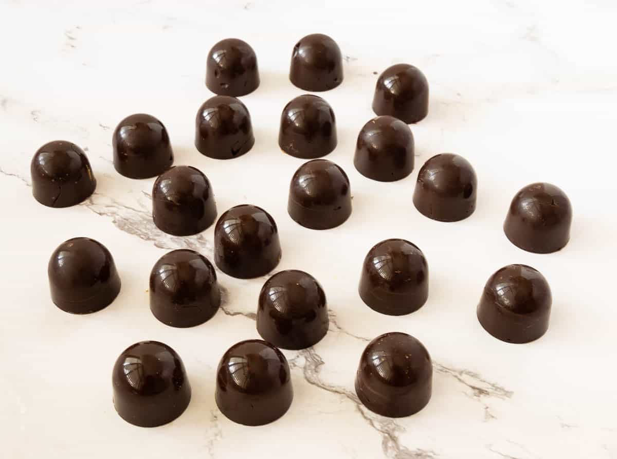 Chocolate bonbons on the table