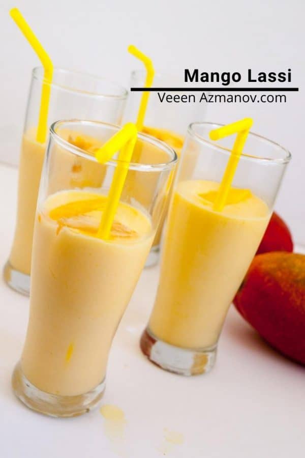 how to make an Indian summer drink with mangoes and cardamom - called lassi