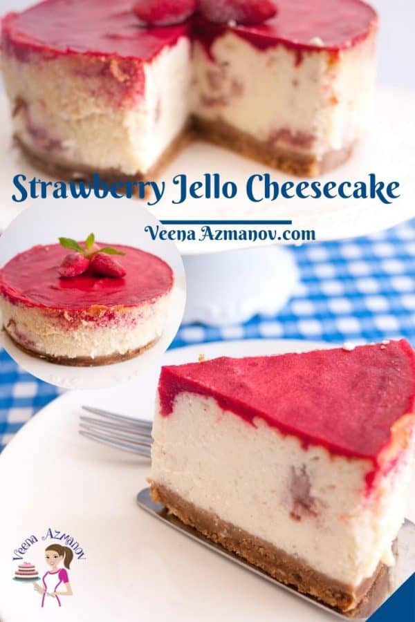 Pinterest image for jello cheesecake.