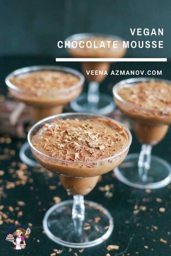 Cups of chocolate mousse.