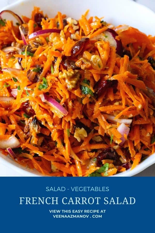 Pinterest image for carrot salad.