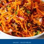 Pinterest image for grated carrot salad.