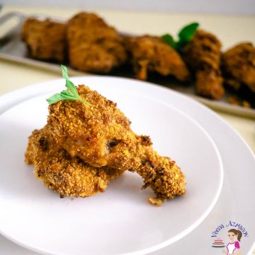A plate with crispy chicken.