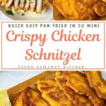 Pinterest image for Crispy Chicken Schnitzel.