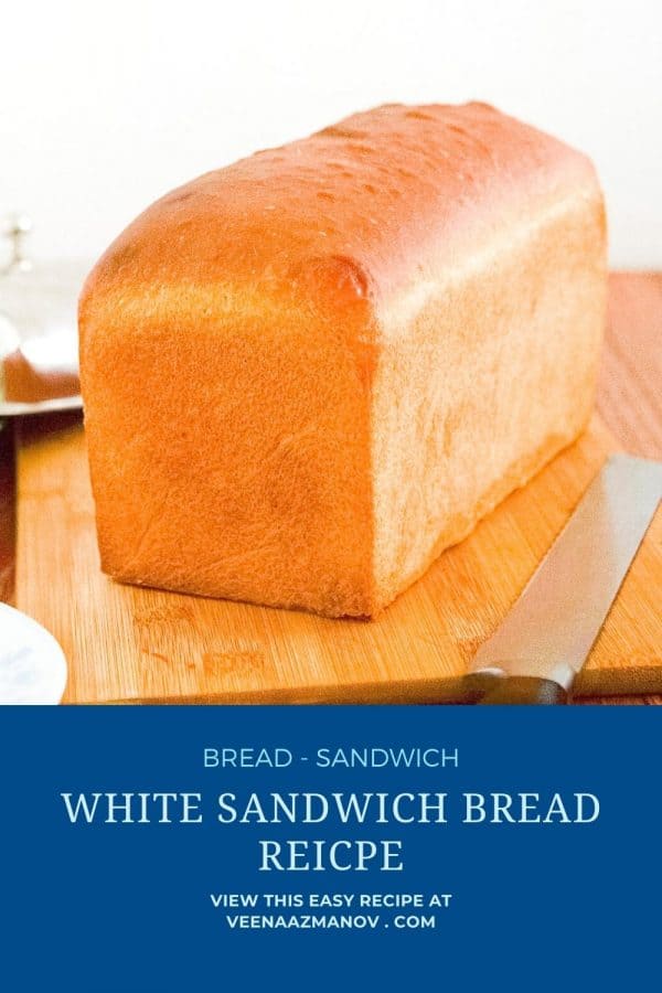 Pinterest image for white bread loaf.