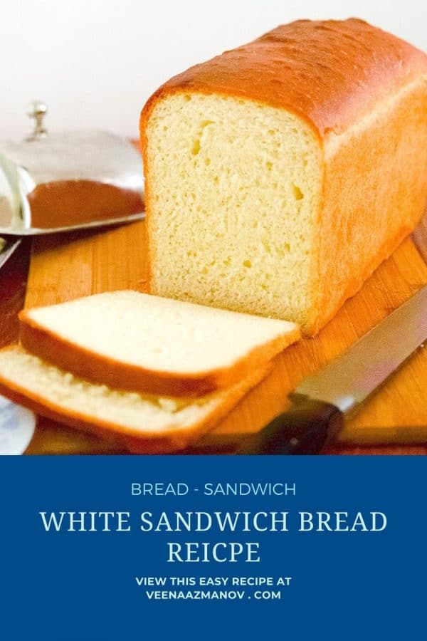 Pinterest image for white sandwich bread.