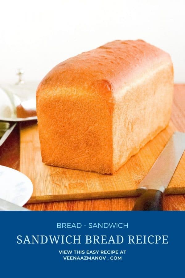 Pinterest image for sandwich bread.