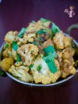 An image optimized for social media share for this classic aloo gobi masala recipe also called Indian spiced potatoes and cauliflower