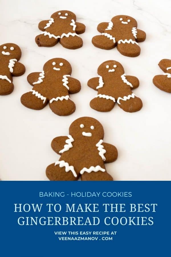 Pinterest image for gingerbread cookies.