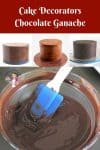 Making chocolate ganache for cake decorating.
