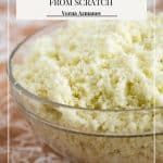 Pinterest image showing how to make cauliflower rice