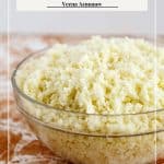 Pinterest image showing how to make cauliflower rice