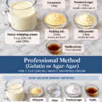Pinterest image on how to Stabilize Whipped Cream 5 Methods.